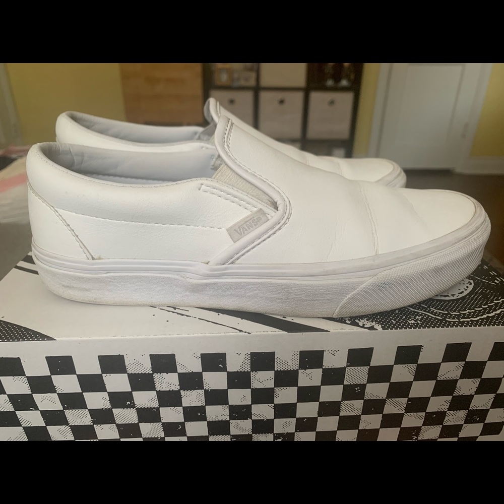 White leather Vans